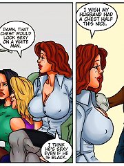 Crazy black cartoon porn orgy for naughty MILFs serving big black cock