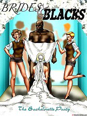 White bride sucking black cock directly on her wedding interracial comic sex