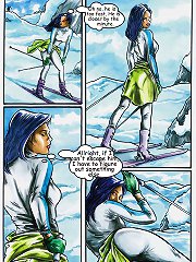 Comic sex in snow by hotwifecomics.com