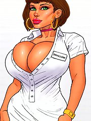 Sexy nurse Ivana Swallow with big cartoon boobs is ready to treat your cock from John Persons the pit